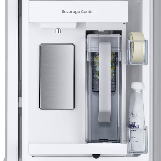 Samsung 25 cu. ft. 33" Wide Standard Depth 3-Door French Door Smart Refrigerator in Stainless Steel with Beverage Center and Dual Ice Maker 30132SD55 - RF25C5551SR - Scratch & Dent (Major)