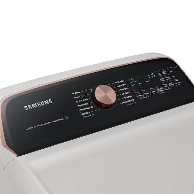Samsung Smart Electric 7.4 Cu. Ft. Dryer with Steam Sanitize in White DVE55CG7500E - Scratch & Dent (Minor)