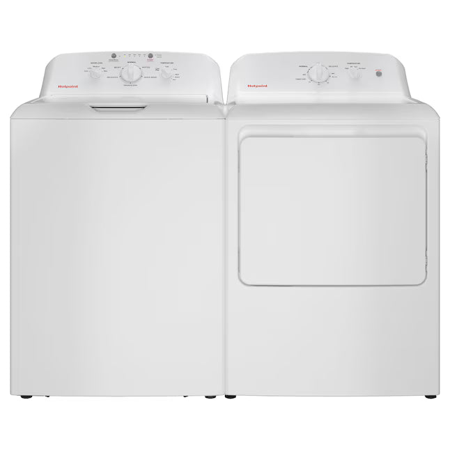 Hotpoint® 4.0 cu. ft. Capacity Washer with Cold Plus and Water Level Control HTW265ASWWW - Scratch & Dent (Major) and Hotpoint 6.2 cu. ft. Capacity Electric Dryer with Up To 120 ft. Venting and Shallow Depth 16177 - HTX26EASWWW - Scratch & Dent (Minor)