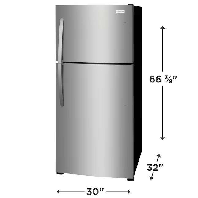 Frigidaire 20 Cu. Ft. Garage Ready Top Freezer Refrigerator in Stainless Steel 3SD992 - FFHT2022AS - Scratch & Dent (Minor)