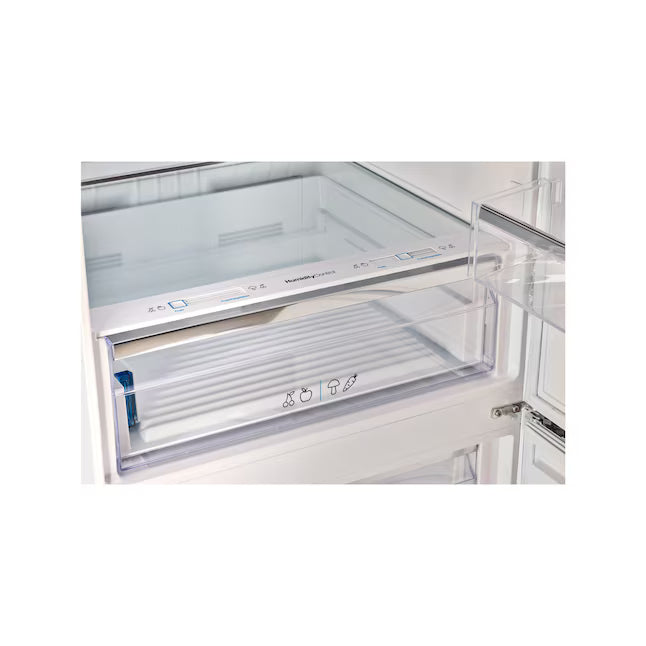 Classic Retro 28 in. 16.7 cu. ft. Frost Free Bottom Freezer Fridge in Marshmallow White, Energy Star UNQ-455LWAC - Open Box