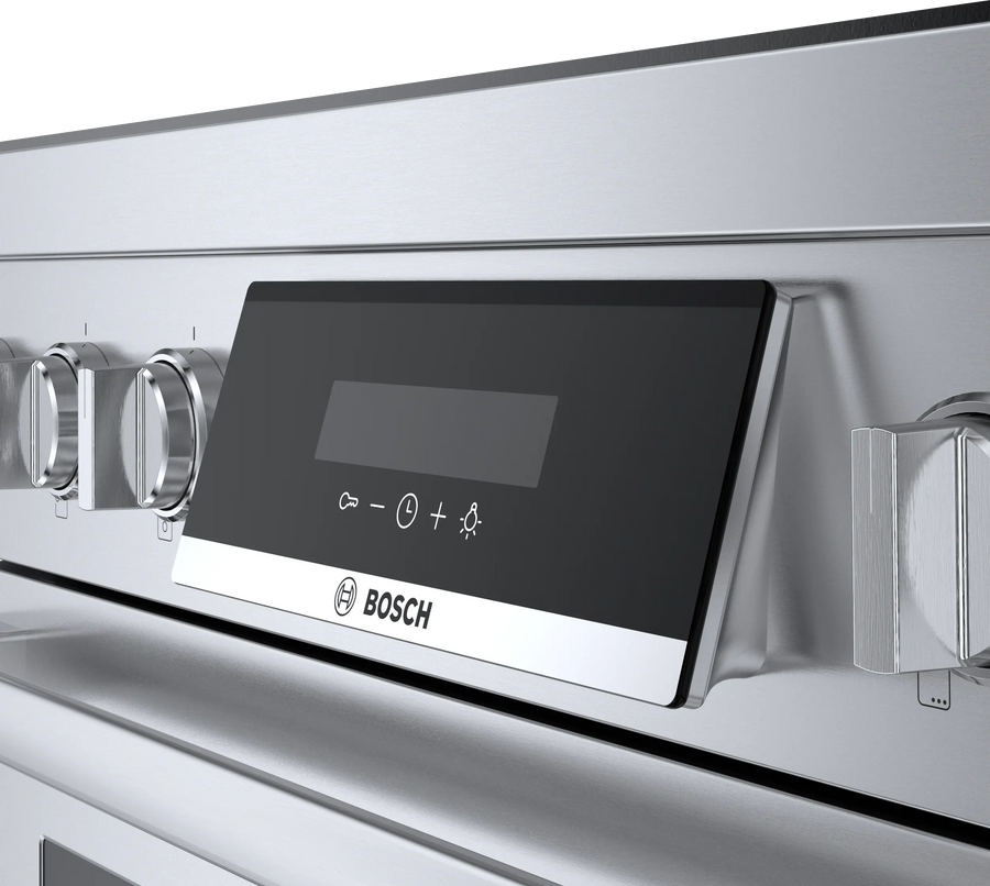 Bosch 800 Series 36 in. 3.7 cu ft. 5 Burner Slide-In Industrial Pro Style Induction Range w/ Convection Pro in Stainless Steel HIS8655U - Scratch & Dent (Minor)