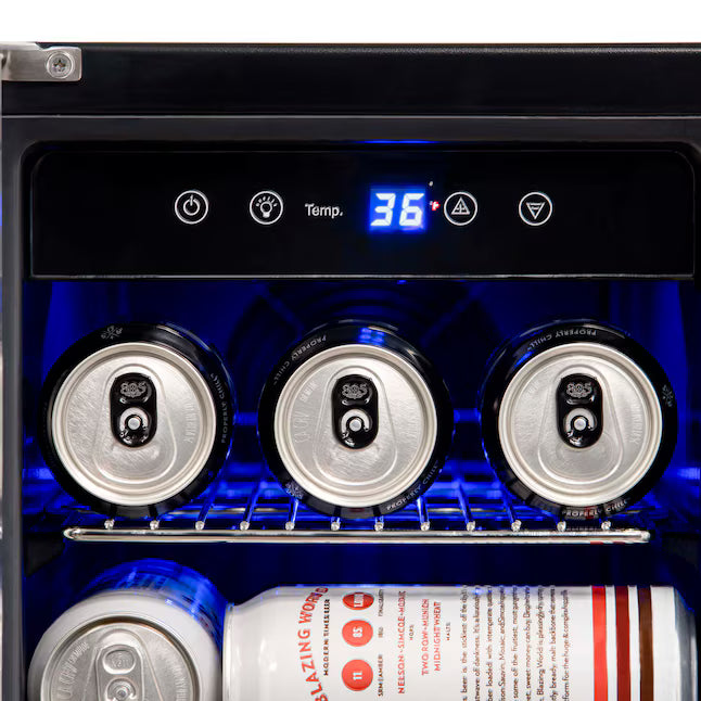 NewAir 23.50-in W 18-Bottles Dual Zone Cooling Built-in/Freestanding Indoor Wine Cooler in Stainless Steel 251315SD1095 - AWB-360DB - Scratch & Dent (Minor)