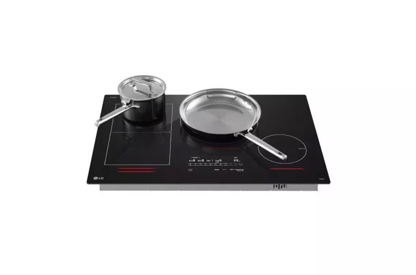 Pictures of 30" Induction Cooktop, White Backlit, Red Bar, Bridge, 4 Elements, ThinQ® with UltraHeat™ and Backlit SmoothTouch® Glass Controls CBIH3017BE - Open Box - Neu Appliance Outlet - Discount Appliance Outlet in Austin, Tx