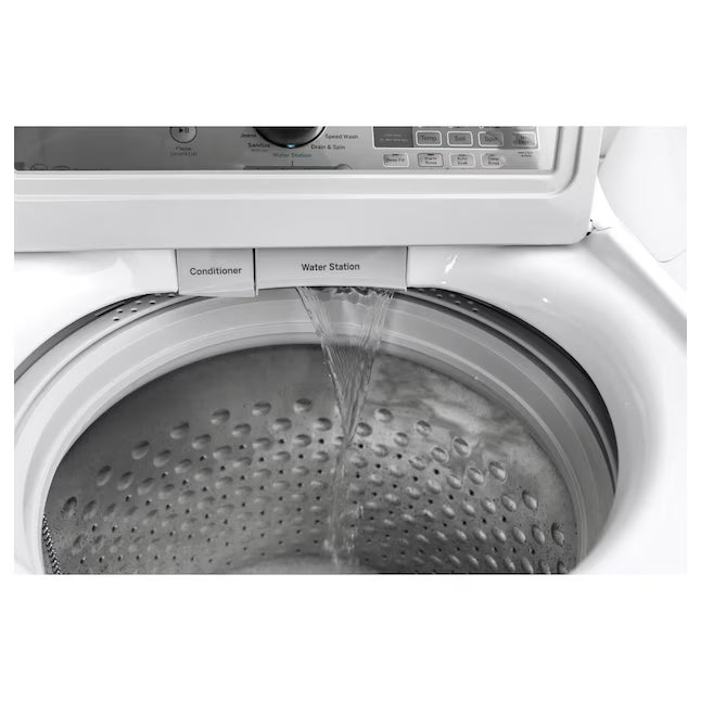 GE® 5.0 cu. ft. Capacity Smart Washer with Stainless Steel Basket in White GTW750CSLWS - Certified Refurbished
