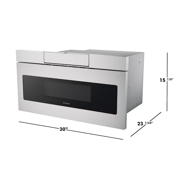 Sharp 30 inch Stainless Steel Sharp 1.2 cu. ft. Built In Microwave Drawer with Easy Touch Automatic Drawer System SMD3070ASY - Scratch & Dent (Minor)