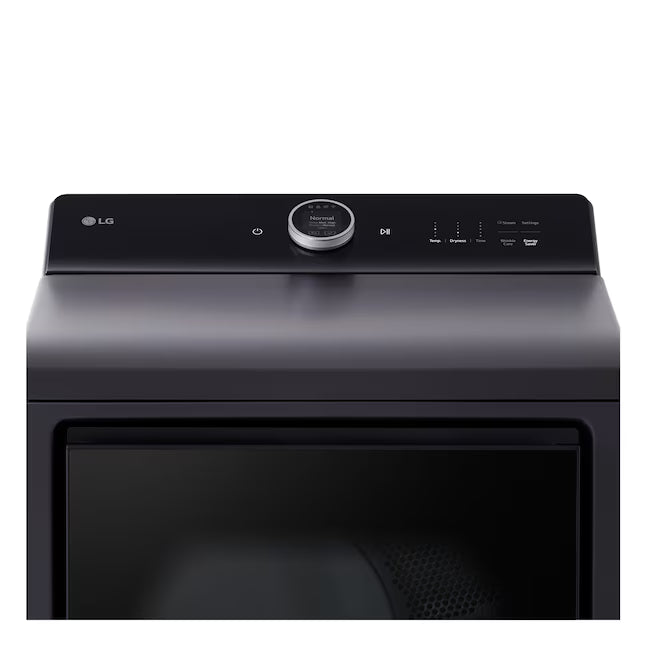 LG 5.5 Cu. Ft. High Efficiency Smart Top Load Washer with EasyUnload WT8600CB - Scratch & Dent (Minor) and LG 7.3 cu. ft. Ultra Large Capacity Rear Control Electric Dryer with LG EasyLoad™ Door and TurboSteam™ DLEX8600BE - Scratch & Dent (Minor)