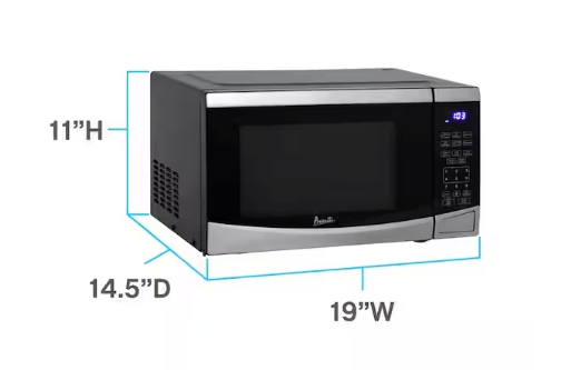 Avanti 0.9 cu. ft. 19 in. W Countertop Microwave in Stainless Steel 251317SD1274 - MT09V3S - Scratch & Dent (Minor)
