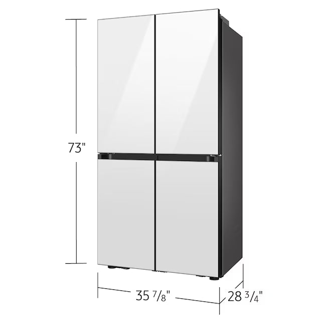 Samsung Bespoke Counter Depth 4-Door Flex™ Refrigerator (23 cu. ft.) with Beverage Center ™ with Customizable Door Panel Colors 4SD402 - RF23DB9600AP - Open Box