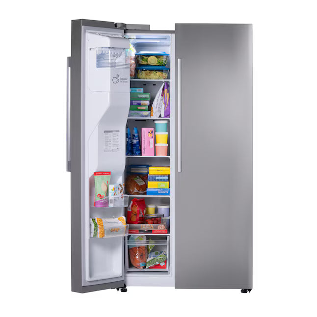 LG 27 cu. ft. Standard-Depth, Side-by-side Refrigerator, with Ice and Water and Bar Handle Design 22137391 - LS27T3230S - Scratch & Dent (Moderate)