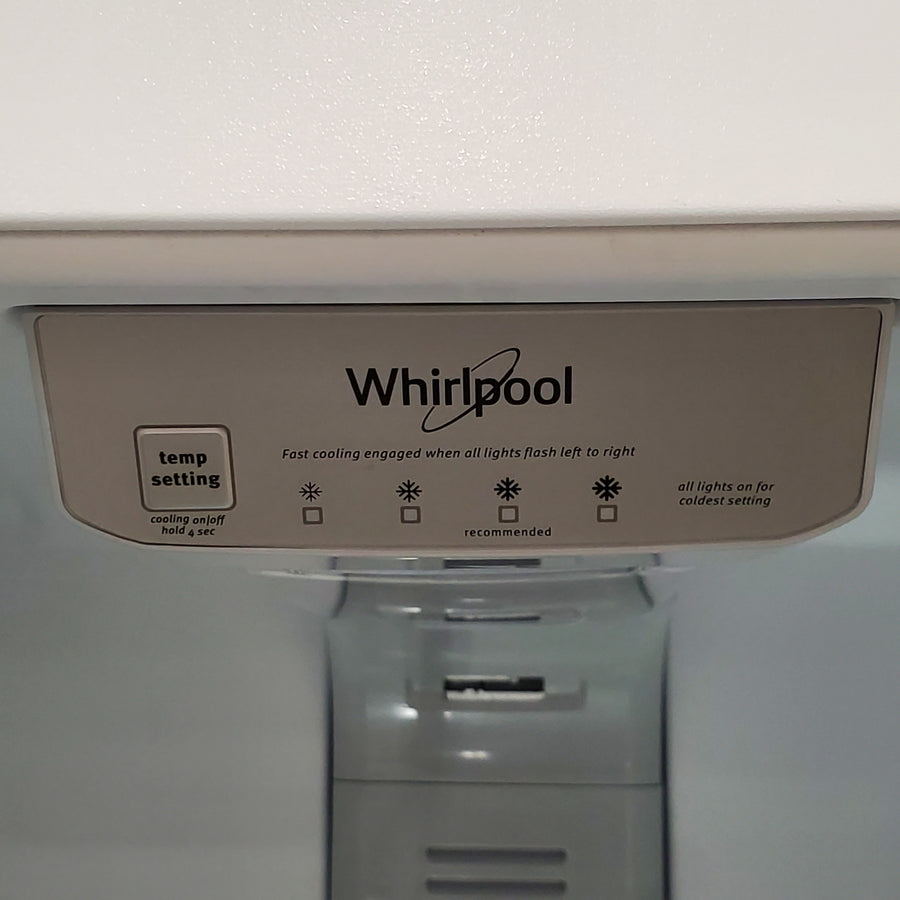 Whirlpool 33" Wide Top Freezer 20.5 cu ft Refrigerator with Ice Maker and Frameless Glass Shelves and Flexi-Slide Bin 22SD026 - WRT311FZDW - Scratch & Dent (Minor)