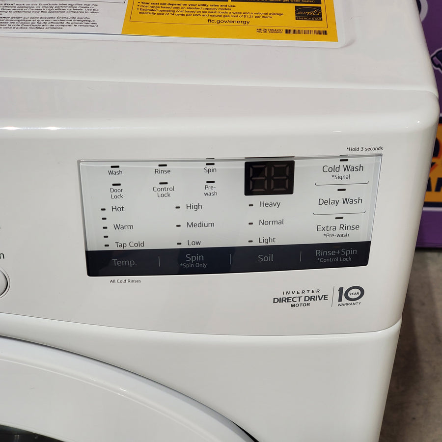 LG Ultra Large Capacity Front Load 4.5 Cu. Ft. Washer in White with ColdWash Technology WM3400CW - New in Box and LG 7.4 cu. ft. Large Capacity Electric Dryer in White 16258 - DLE3400W - Open Box
