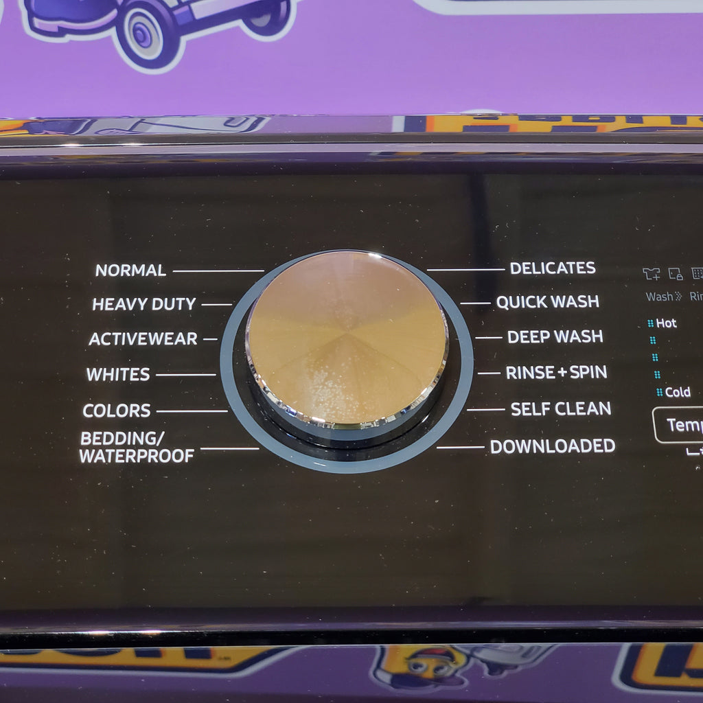 Samsung 5.5 cu.ft. Extra-Large Capacity Smart Top Load Washer with Super Speed Wash in Brushed Black 5SD229 - WA55CG7100AV - Scratch & Dent (Minor)