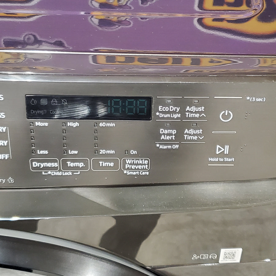 Samsung Frontload Brushed Black7.5 Cu. Ft. Electric Dryer with Sensor Dry 6SD93 - DVE45T6000V - Open Box