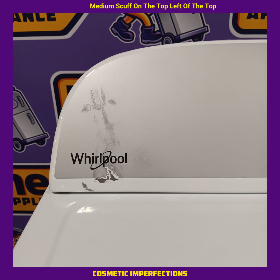 Whirlpool 3.5 cu. ft. High Efficiency Top Load Washing Machine with Deep Water Wash WTW4816FW - Scratch & Dent (Minor) and Whirlpool White Electric 7.0 Cu. Ft. Dryer with Auto Dry 16217 - WED4950HW - Scratch & Dent (Moderate)