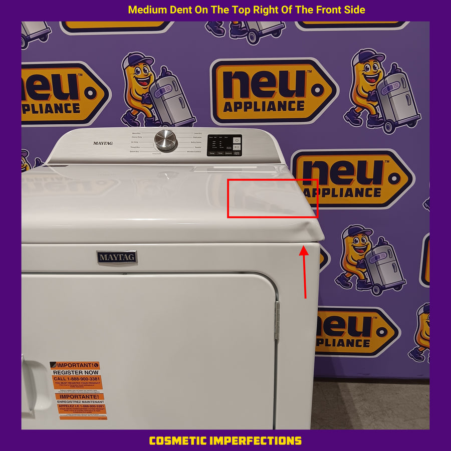 Maytag 7.0 cu ft Electric Dryer with Moisture Sensing and Quick Dry Cycle 30132SD68 - MED6200KW - Scratch & Dent (Moderate)