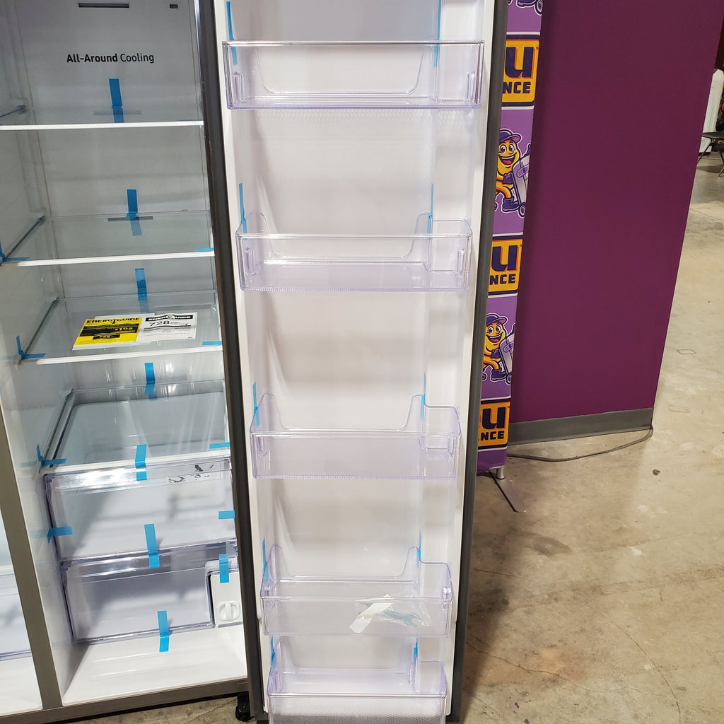 Pictures of Samsung 27.4-cu ft Side-by-Side Refrigerator with Ice Maker in Fingerprint Resistant Stainless Steel 4SD415 - RS27T5200SR - Scratch & Dent (Minor) - Neu Appliance Outlet - Discount Appliance Outlet in Austin, Tx