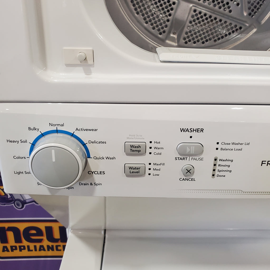 Pictures of Frigidaire Electric Washer/Dryer Laundry Center - 3.9 Cu. Ft Washer and 5.5 Cu. Ft. Dryer FLCE7522AW - Scratch & Dent (Minor) - Neu Appliance Outlet - Discount Appliance Outlet in Austin, Tx
