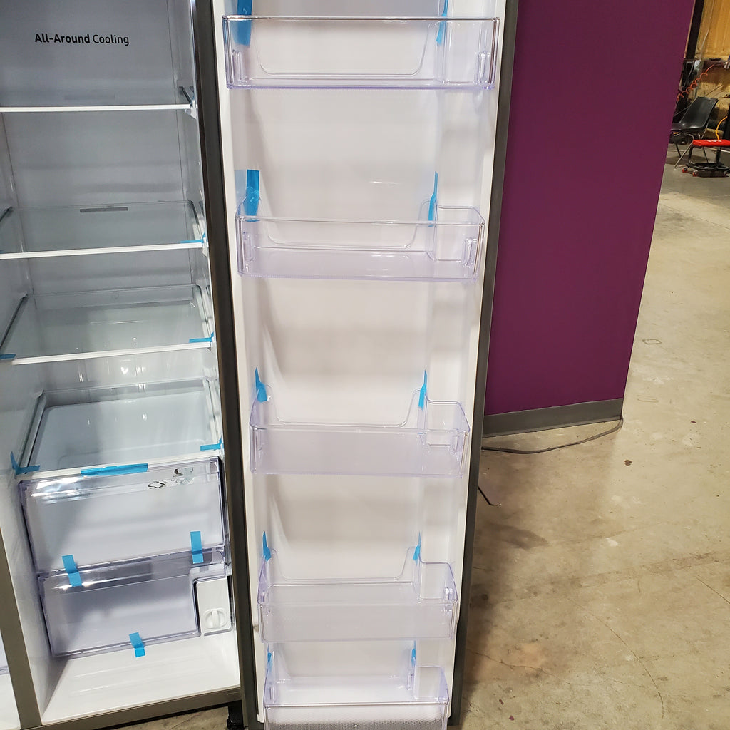 Pictures of Samsung 27.4-cu ft Side-by-Side Refrigerator with Ice Maker in Fingerprint Resistant Stainless Steel 4SD426 - RS27T5200SR - Scratch & Dent (Minor) - Neu Appliance Outlet - Discount Appliance Outlet in Austin, Tx