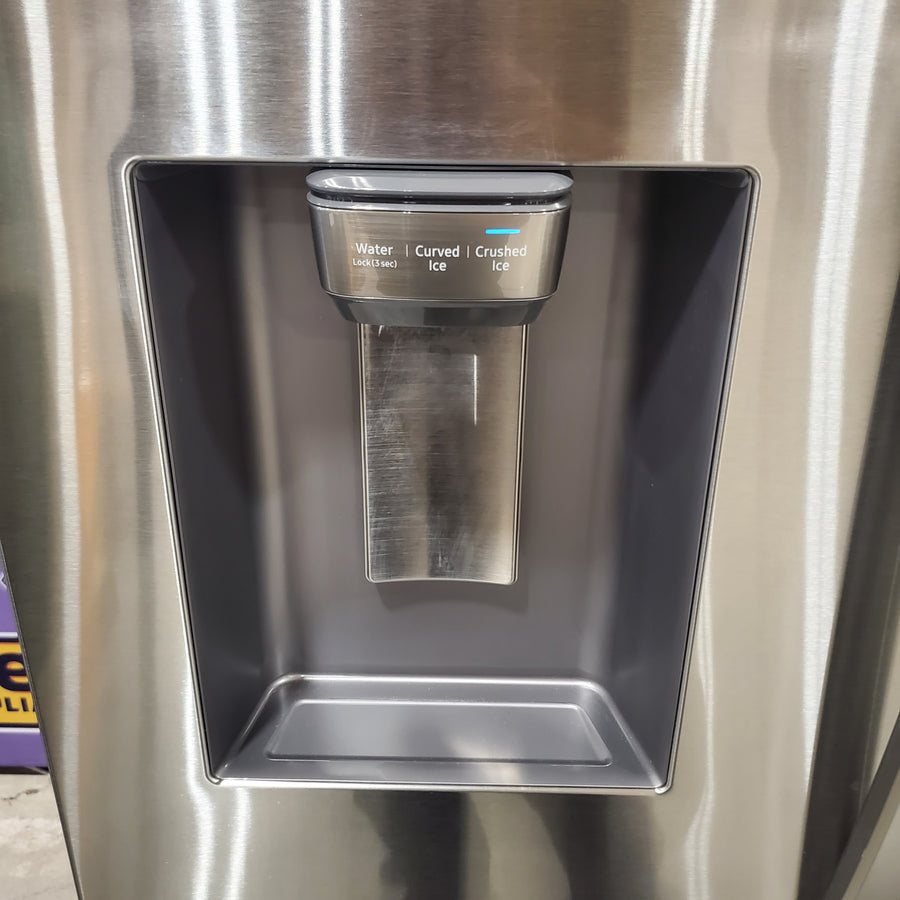 Samsung Bespoke AI Counter-Depth Sphere Ice 26-cu ft 36-in Wide French Door Refrigerator with Dual Ice Maker ( Fingerprint Resistant Stainless Steel ) ENERGY STAR Certified RF70F27SER - Scratch & Dent (Moderate)