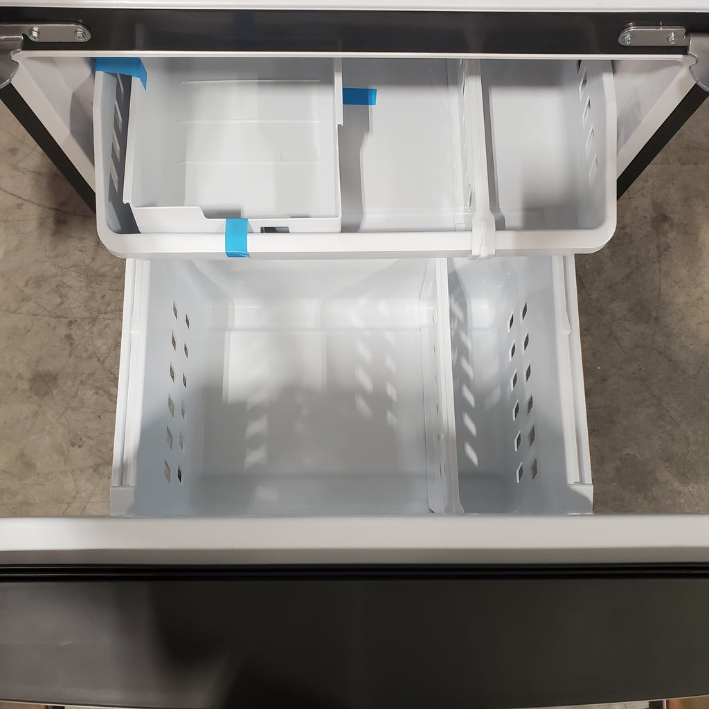 Pictures of GE® ENERGY STAR® 30" Wide 20.8 Cu. Ft. French-Door Refrigerator with Icemaker and Advanced Water Filtration GNE21FYKFS - Scratch & Dent (Minor) - Neu Appliance Outlet - Discount Appliance Outlet in Austin, Tx