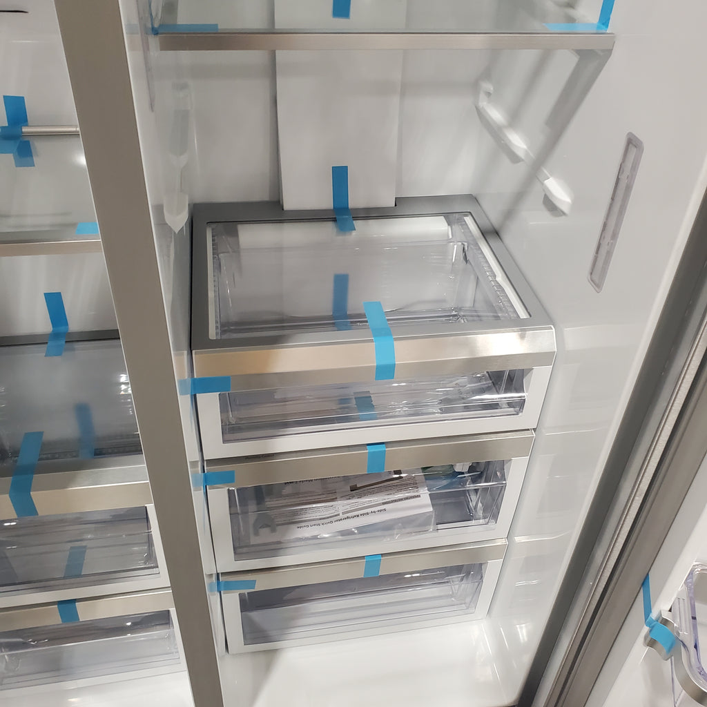 Pictures of KitchenAid 22.6-cu ft Counter-depth Side-by-Side Refrigerator with Ice Maker (Stainless Steel with Printshield Finish)-KRSC703HPS-Open Box - Neu Appliance Outlet - Discount Appliance Outlet in Austin, Tx