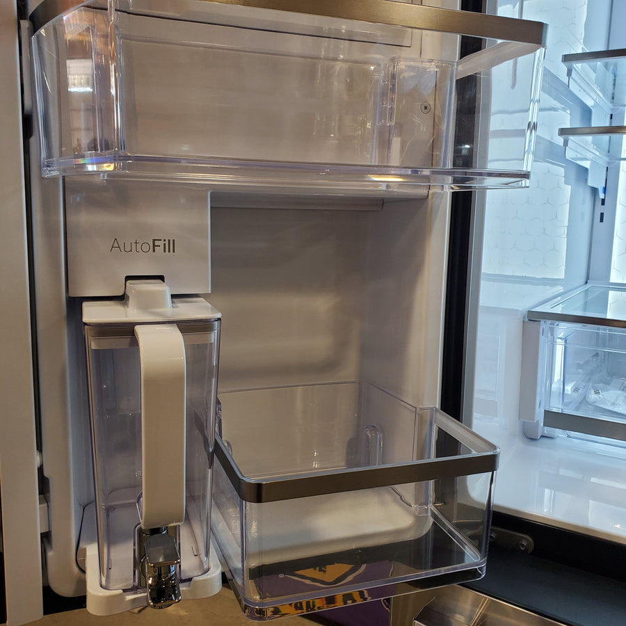 GE Profile 28.7 cu. ft. 4-Door French Door Refrigerator in Stainless Steel with Dual-Dispense Autofill Pitcher 22136SD342 - PGE29BYTFS - Scratch & Dent (Moderate)