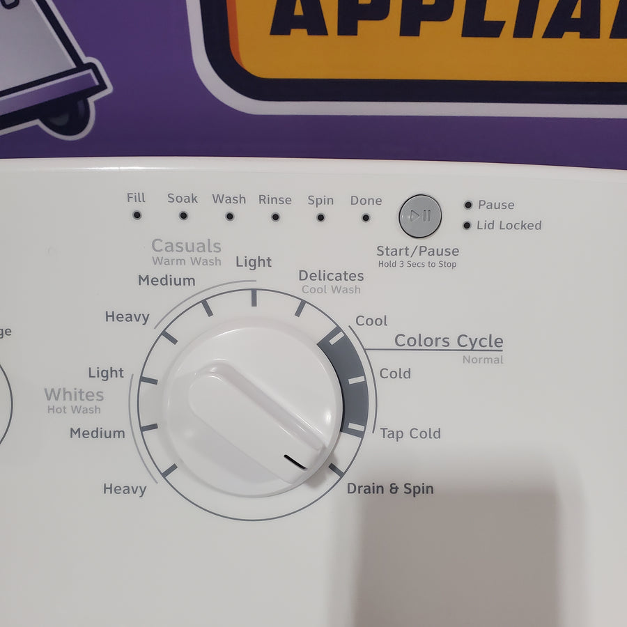 Hotpoint White Top Load 3.8 Cu. Ft. Washer with Stainless Steel Wash Basket 1CR05172 - HTW200ASKWW - Certified Refurbished