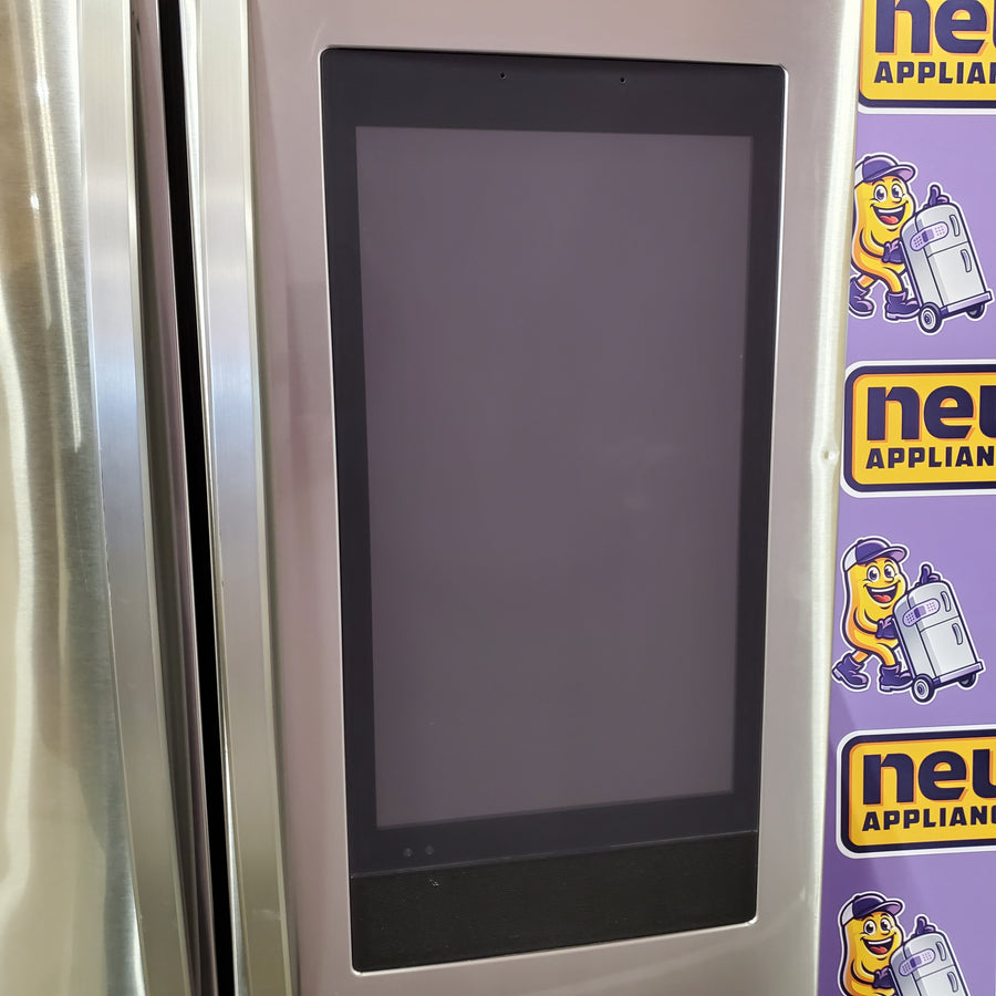 Samsung 26.5 cu. ft. Large Capacity 3-Door French Door Refrigerator with Family Hub™ and External Water & Ice Dispenser in Stainless Steel RF27T5501SR - Scratch & Dent (Major)