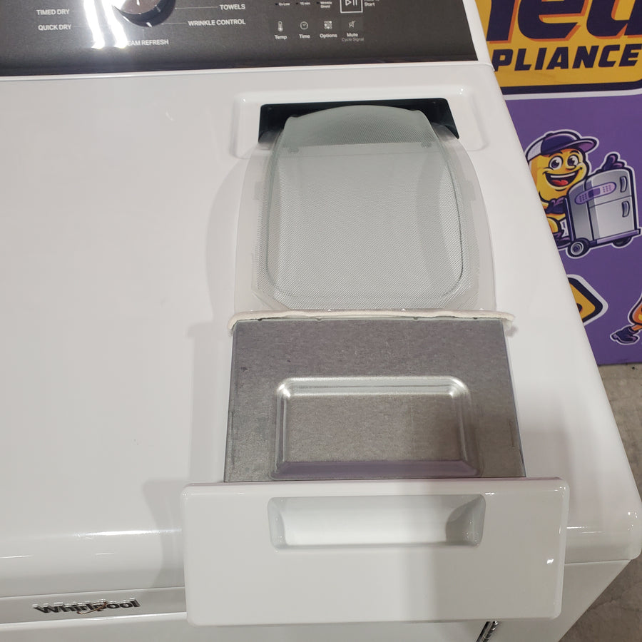 Whirlpool® 7.0 Cu. Ft. Electric Dryer with Moisture Sensor and Steam Refresh Cycle 22SD013 - WED6150PW - Open Box
