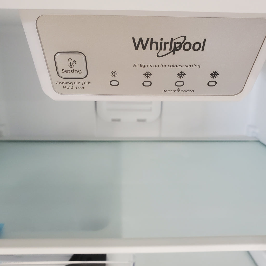 Pictures of Whirlpool 18.2-cu ft Top-Freezer Refrigerator with Ice Maker (Black)-WRT318FMDB-Scratch and Dent(Moderate) - Neu Appliance Outlet - Discount Appliance Outlet in Austin, Tx