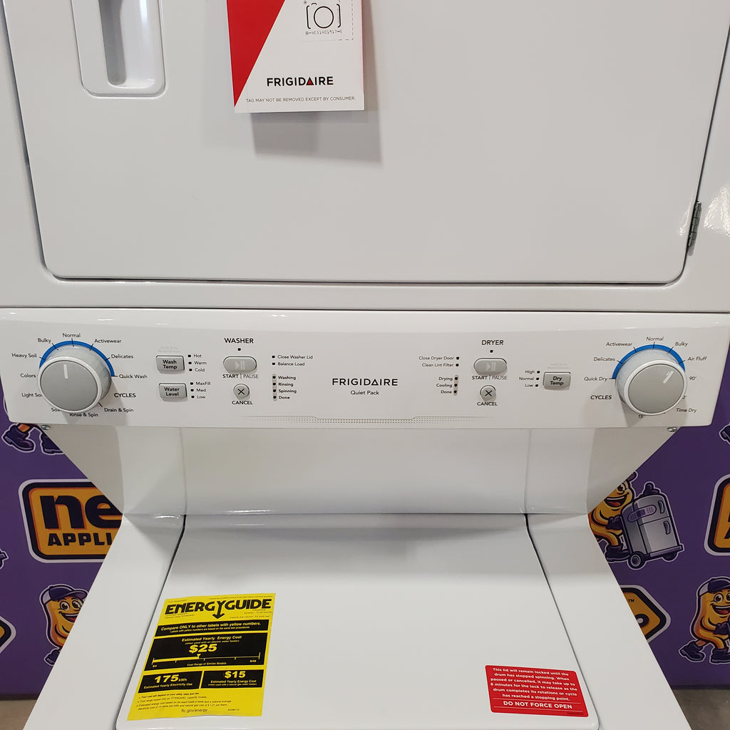 Pictures of Frigidaire Electric Washer/Dryer Laundry Center - 3.9 Cu. Ft Washer and 5.5 Cu. Ft. Dryer FLCE7522AW - Scratch & Dent (Minor) - Neu Appliance Outlet - Discount Appliance Outlet in Austin, Tx