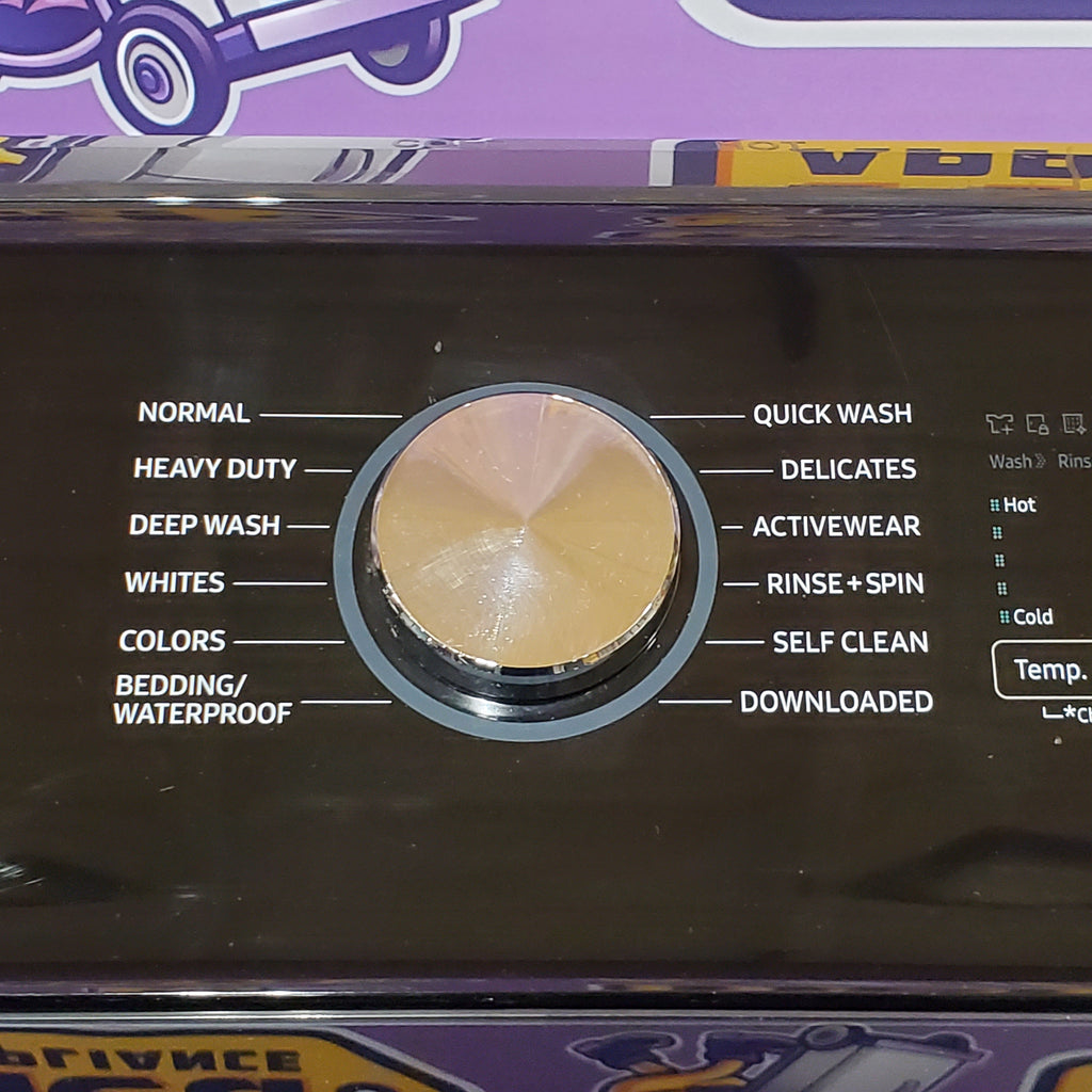 Pictures of Samsung 5.1 cu. ft. Smart Top Load Washer with ActiveWave™ Agitator and Super Speed Wash in Brushed Black 1CR0447 - WA51A5505AV - Certified Refurbished - Neu Appliance Outlet - Discount Appliance Outlet in Austin, Tx