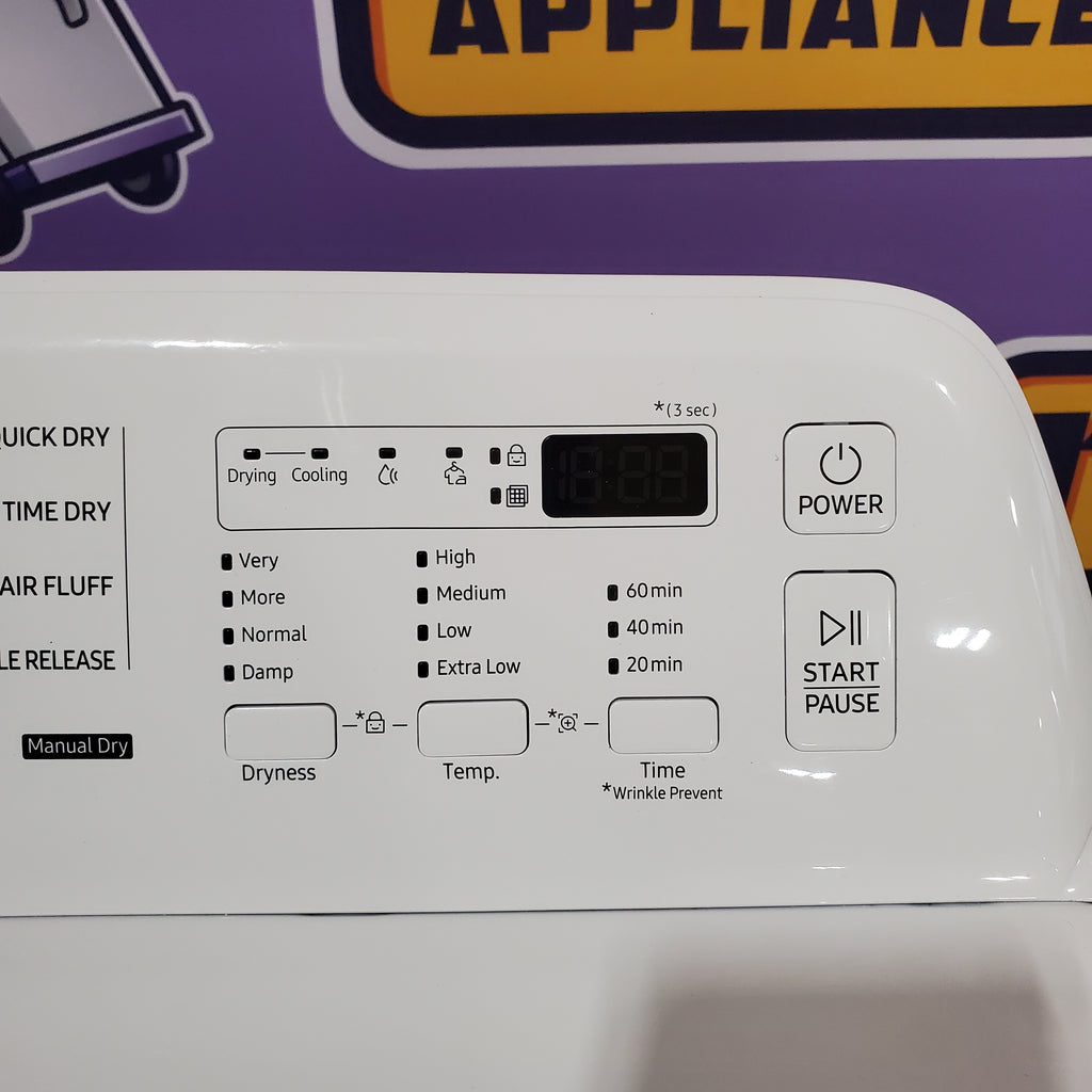 Pictures of Samsung 4.0 cu. ft. Top Load Washer with ActiveWave™ Agitator and Soft-Close Lid in White WA40A3005AW - Scratch & Dent (Minor) and Samsung 7.2 cu. ft. Electric Dryer with Sensor Dry in White 16029 - DVE45T3200W - Open Box - Neu Appliance Outlet - Discount Appliance Outlet in Austin, Tx