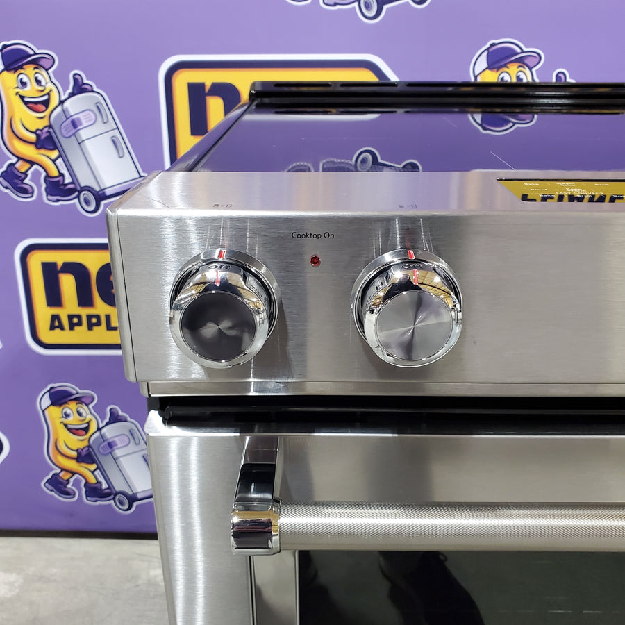 KitchenAid Glass Top 5 burners 6.4-cu ft Convection Oven Slide-In Electric Range in Stainless Steel KSEG700ESS - Scratch & Dent (Minor)