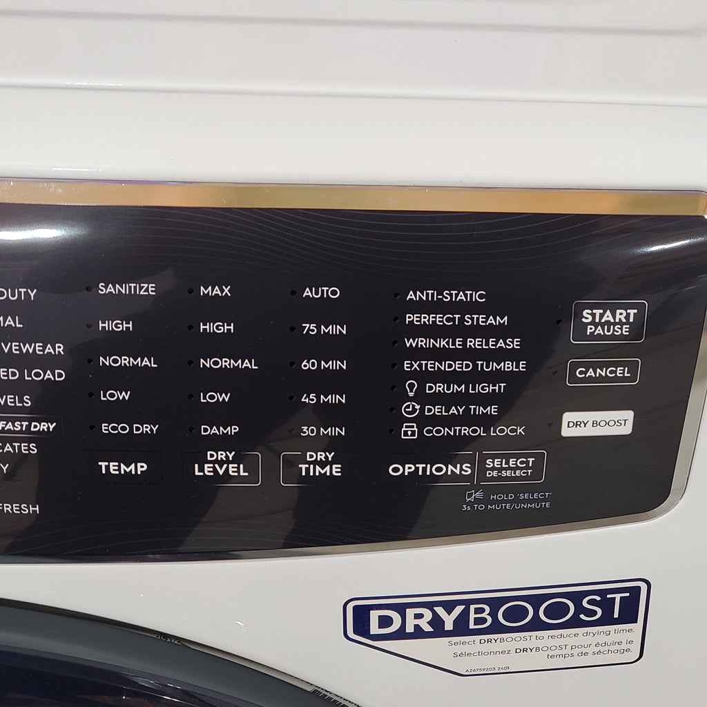 Pictures of Electrolux 8.0 Cu. Ft. Front Load Perfect Steam™ Electric Dryer with Balanced Dry™ and Instant Refresh ELFE7626BW - Scratch & Dent (Minor) - Neu Appliance Outlet - Discount Appliance Outlet in Austin, Tx