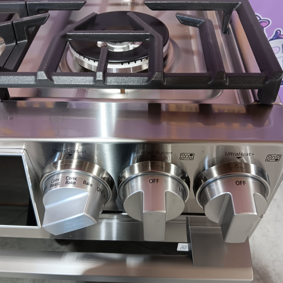 LG STUDIO 6.3 Cu. Ft. SMART Slide-In Gas Range With Instaview And Air Fry In Stainless Steel LSGS6338F - Open Box