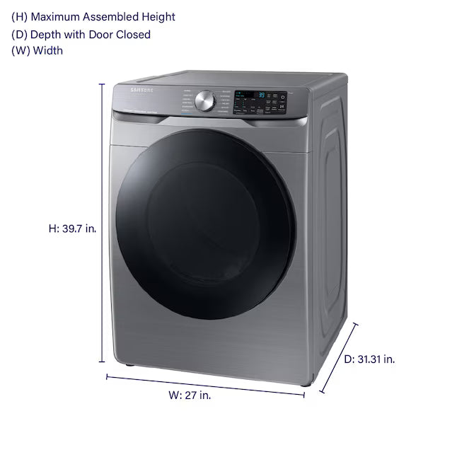 Samsung 7.5 cu. ft. Front Load Electric Dryer with Steam 22131SD77 - DVE45B6300P - Scratch & Dent (Minor)