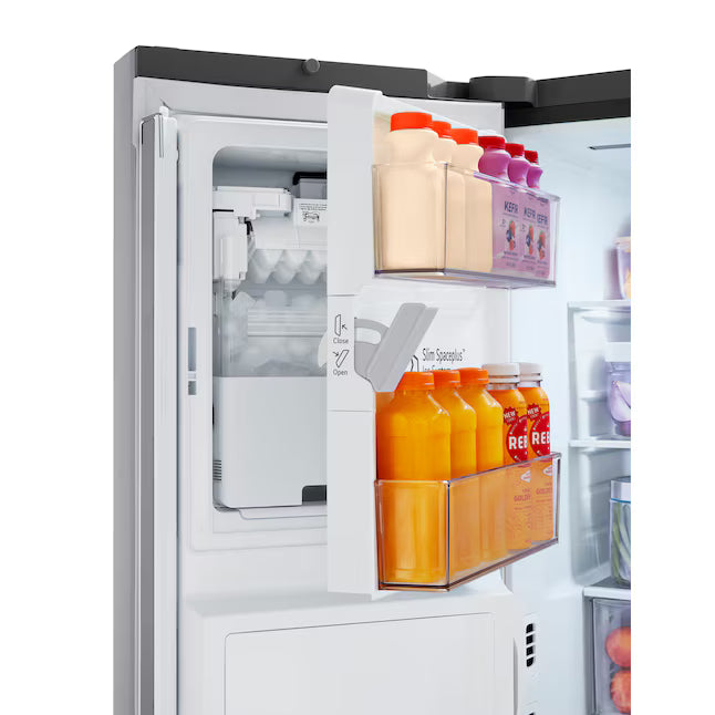LG Counter-Depth 25.5-cu ft 36-in Wide French Door Refrigerator with Ice Maker ENERGY STAR Certified in PrintProof Stainless Steel LF26C6230V - Scratch & Dent (Moderate)