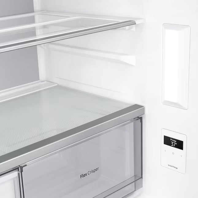 Samsung Bespoke 22.8-cu ft 4-Door Counter-depth Smart French Door Refrigerator with Dual Ice Maker and Door within Door ENERGY STAR in Navy Glass RF23A967541 - Certified Refurbished