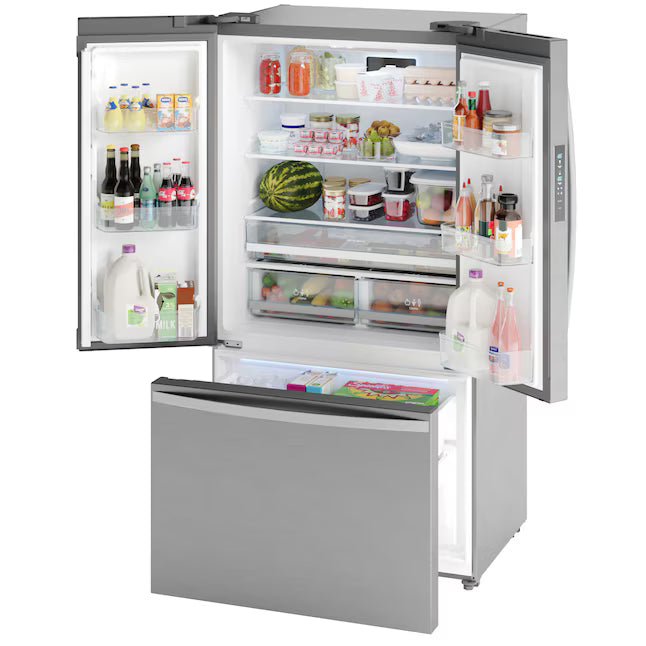 Kenmore Counter-Depth 20.3-cu ft 36-in Wide French Door Refrigerator with Ice Maker ENERGY STAR Certified in Stainless Steel 897.75515320 - Scratch & Dent (Moderate)
