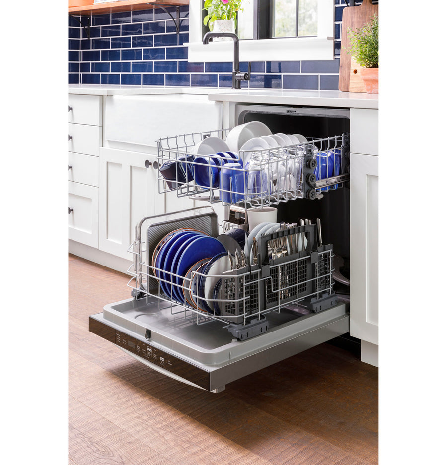 GE® ENERGY STAR® Top Control with Plastic Interior Dishwasher with Sanitize Cycle & Dry Boost 25131SD287 - GDT550PMRES - Scratch & Dent (Moderate)