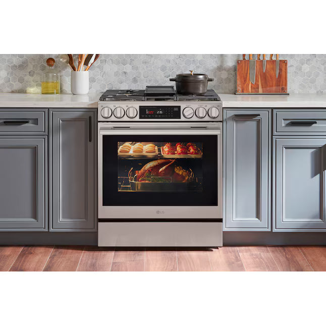 LG 6.3 cu ft. Smart Gas Slide-In Range ProBake Convection® InstaView®, and Air Fry 21SD033 - LSGL6335X - Scratch & Dent (Minor)