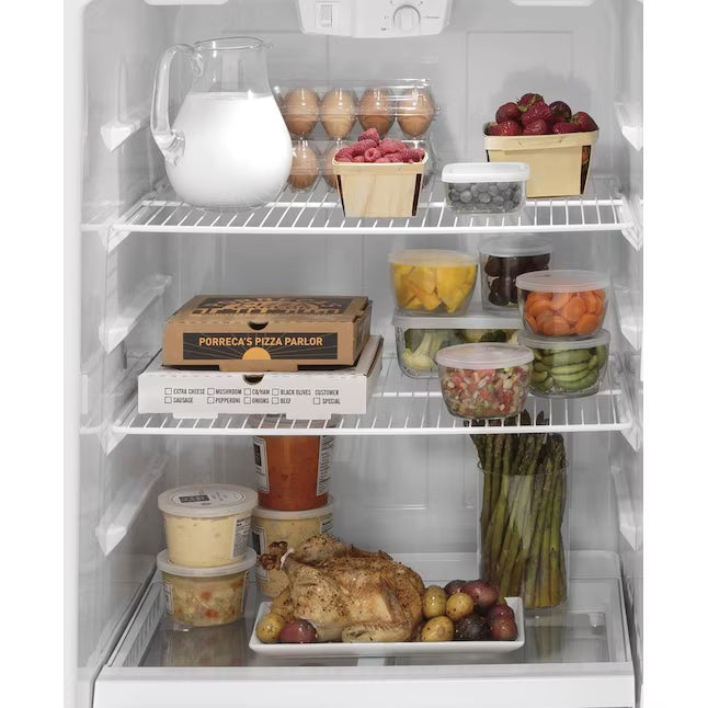 GE® 16.6 Cu. Ft. Top-Freezer Refrigerator in White 25139SD772 - GTS17DTNRWW - Scratch & Dent (Major)