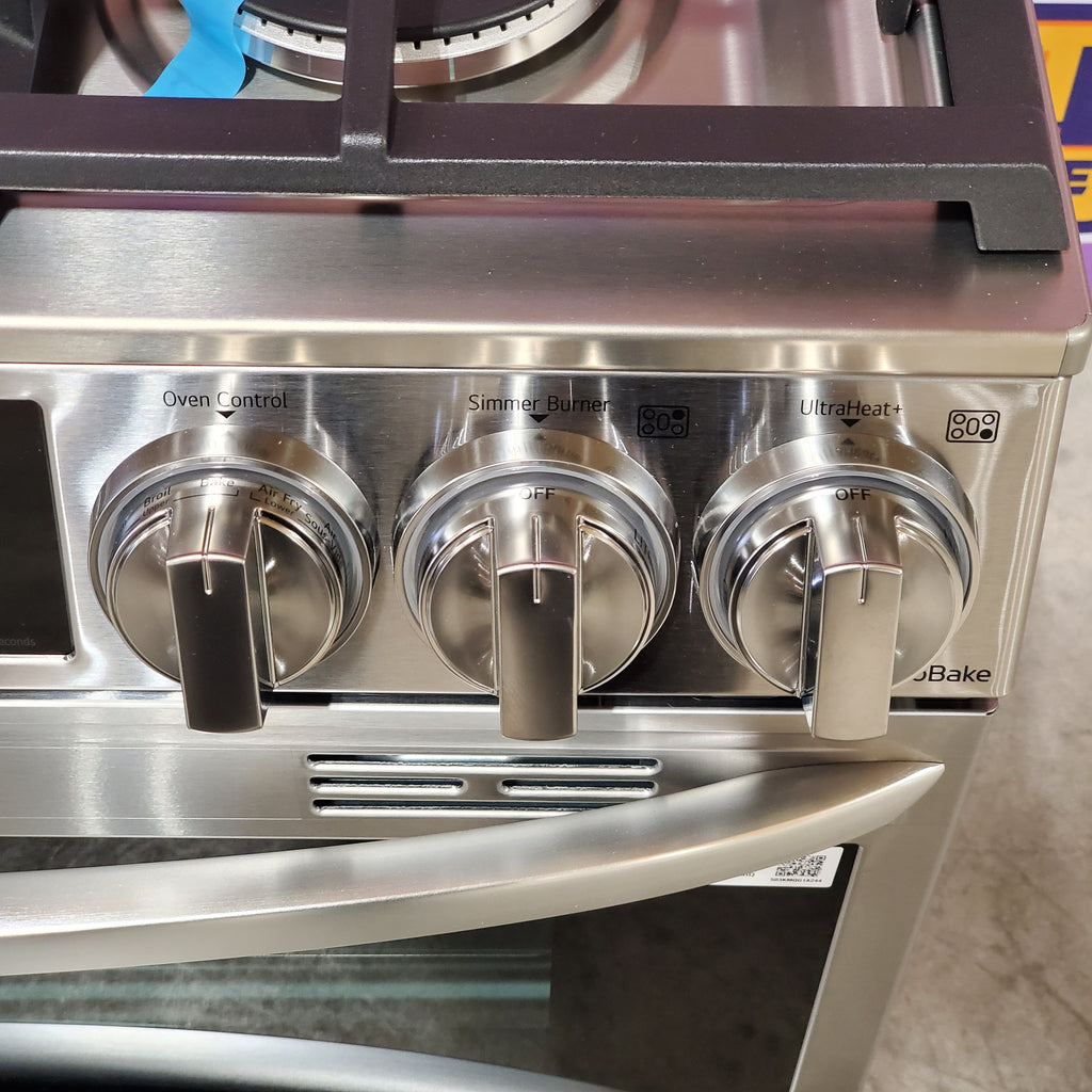 LG 6.9 cu. ft. Smart Gas Double Oven Slide-in Range with InstaView®, ProBake® Convection, Air Fry, and Air Sous Vide 3SD906 - LTGL6937F - Open Box