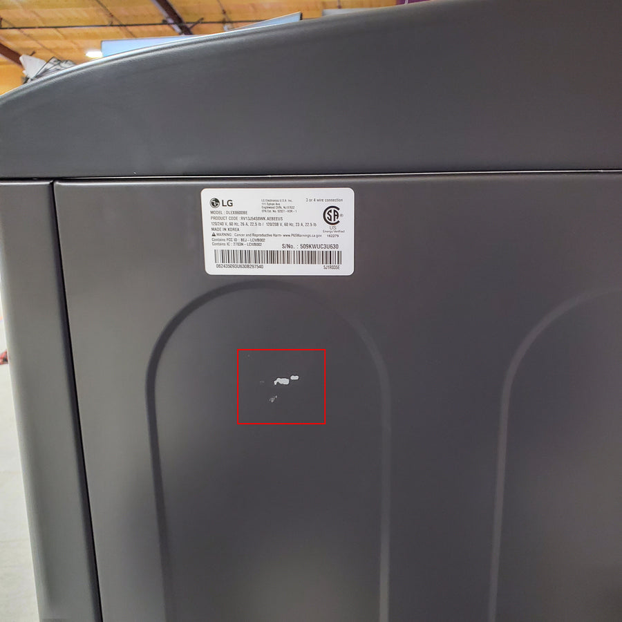 LG 7.3 cu. ft. Ultra Large Capacity Rear Control Electric Dryer with LG EasyLoad™ Door and TurboSteam™ 6SD41 - DLEX8600BE - Scratch & Dent (Minor)