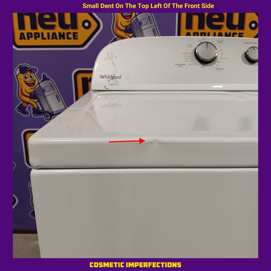 Whirlpool 3.5 cu. ft. High Efficiency Top Load Washing Machine with Deep Water Wash WTW4816FW - Scratch & Dent (Minor) and Whirlpool White Electric 7.0 Cu. Ft. Dryer with Auto Dry 16217 - WED4950HW - Scratch & Dent (Moderate)