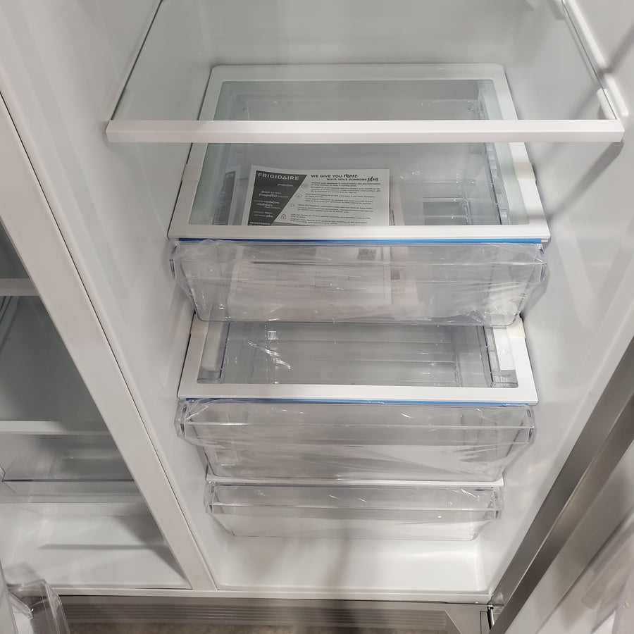 Frigidaire 22 Cu. Ft. Counter-Depth Side-by-Side Refrigerator in Stainless Steel 20131SD194 - FRSC2333AS - Scratch & Dent (Moderate)