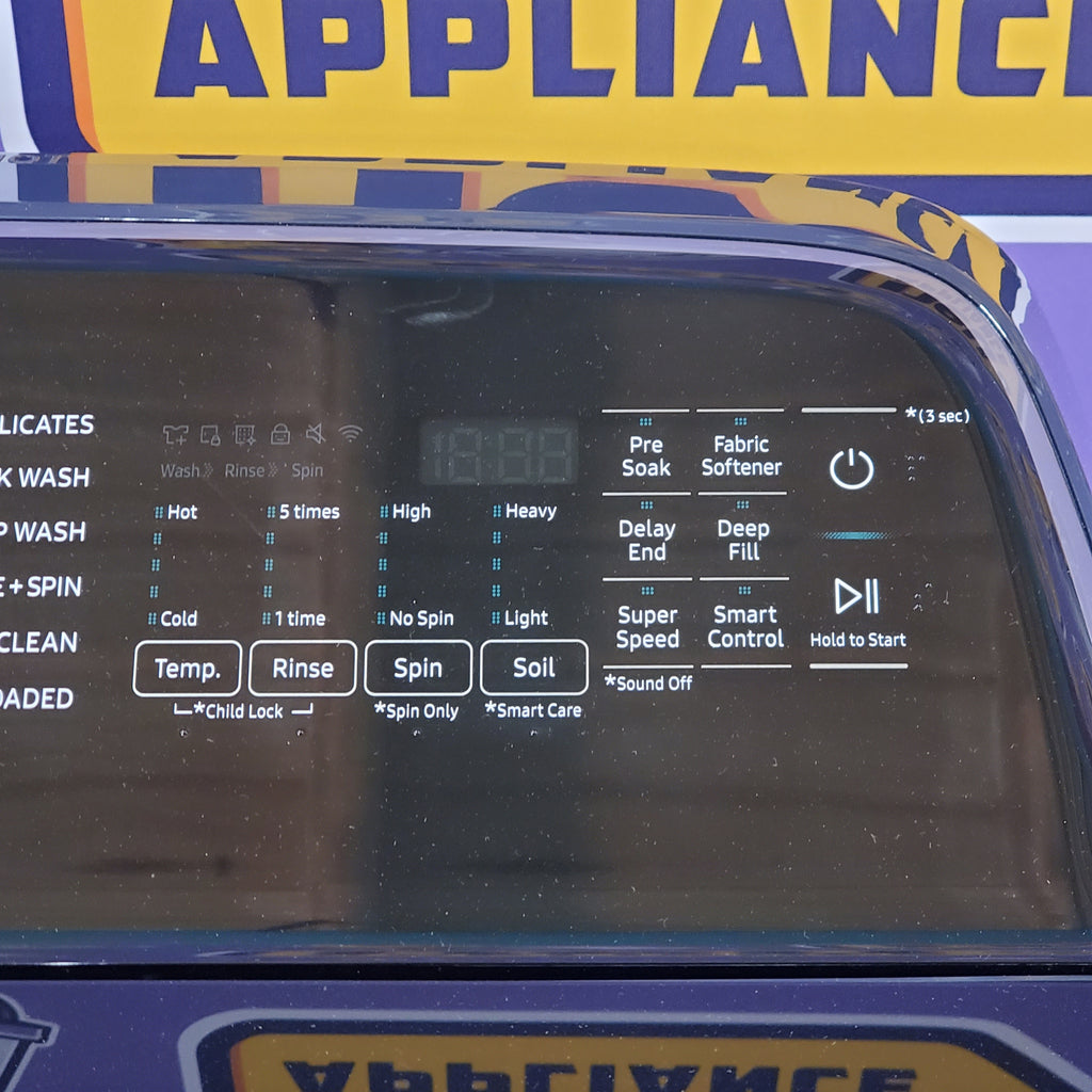 Pictures of Samsung Brushed Navy Blue 5.4 cu. ft. Smart Top Load Washer with Pet Care Solution and Super Speed Wash WA54CG7150AD - Open Box - Neu Appliance Outlet - Discount Appliance Outlet in Austin, Tx