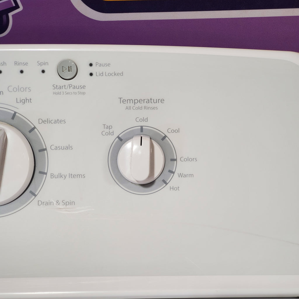 Pictures of Hotpoint Top Load 3.8 Cu. Ft. Washer with Stainless Steel Basket and Heavy Duty Agitator HTW240ASKWS and Hotpoint Electric Vented 6.2 Cu. Ft. Dryer with Aluminized Alloy Drum HTX24EASKWS - Certified Refurbished - Neu Appliance Outlet - Discount Appliance Outlet in Austin, Tx